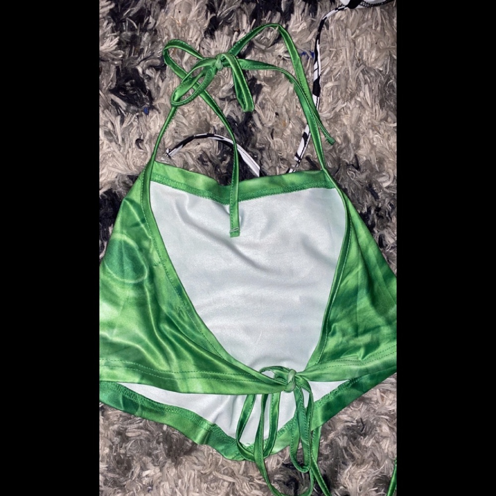 green bandana crop top